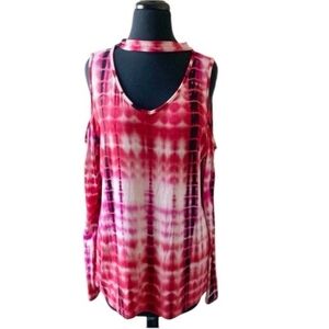 Simply Southern Tie-Die Cold Shoulder Women's Casual size size xl